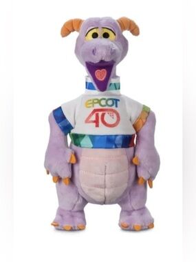 Disney Parks 2022 Epcot 40th Anniversary Figment Small Plush - 9 1/4 inches New